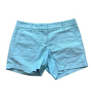 J. Crew City‎ Shorts Women's Size 4 Aqua Blue Bermuda Pockets Preppy Casual